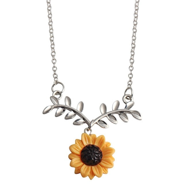 Delicate Sunflower Pendant Necklace